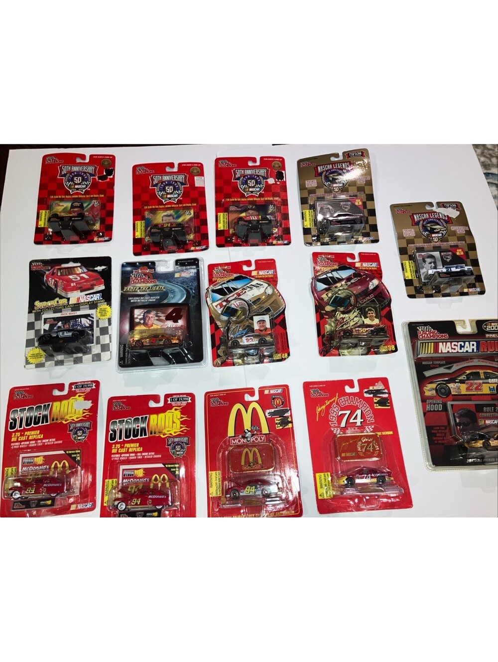 Lot of 14 VINTAGE MIX Racing Champions "Nascar Diecast Cars" (1:64) Scale NEW